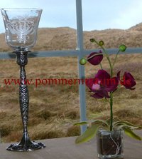 antik versilberter Kerzenleuchter Jugendstil mit Windlichtaufsatz RANKE