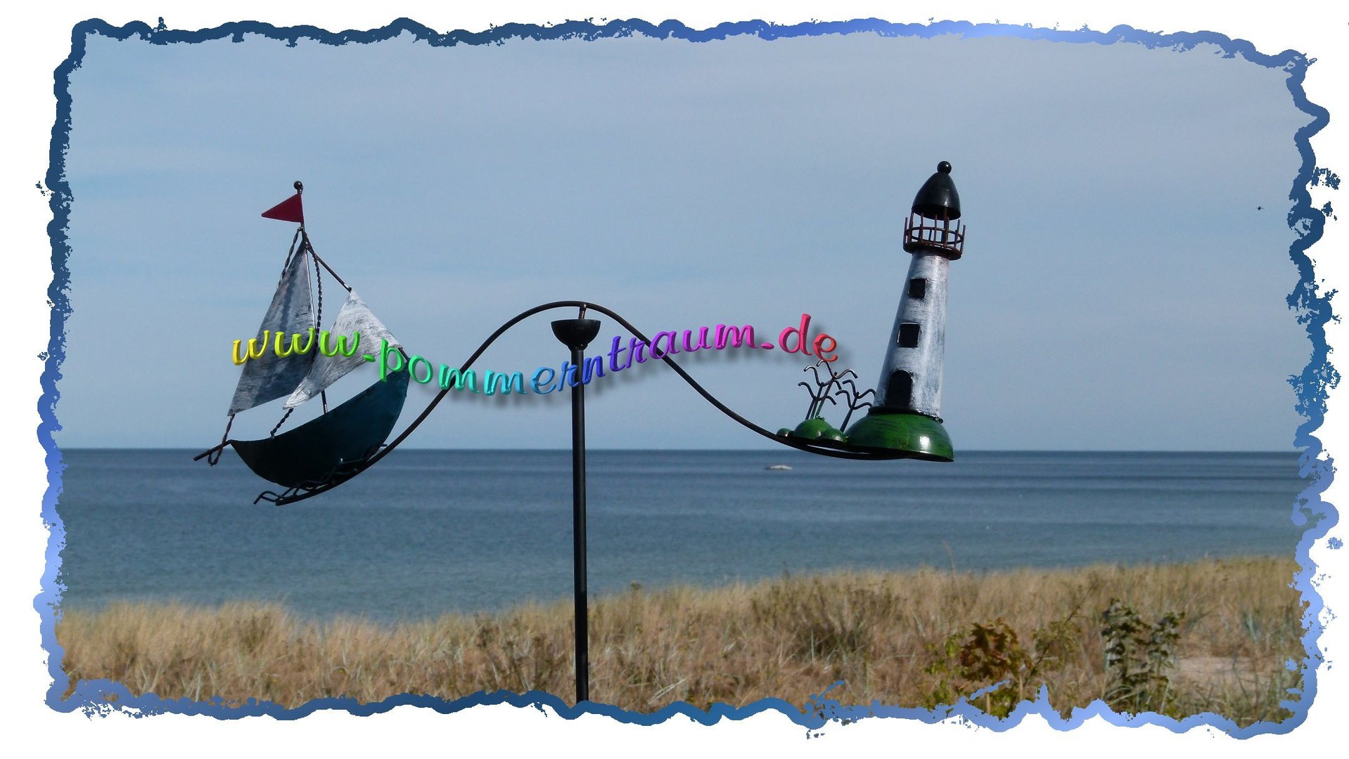 Segelboot & Leuchtturm Windspiel 