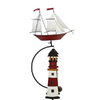 Windspiel | Gartenpendel | Gartenwippe | Segelschiff | Dreimaster mit Leuchtturm
