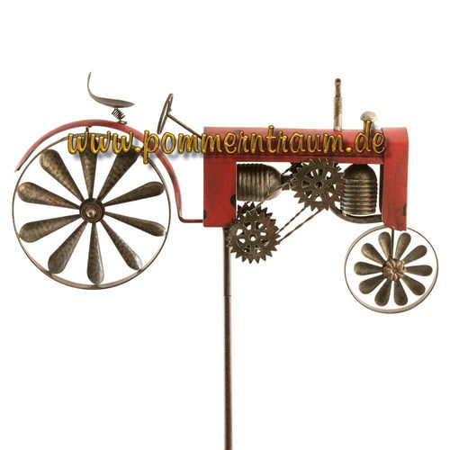 Windrad Windspiel Gartenpendel Traktor Trekker ROT