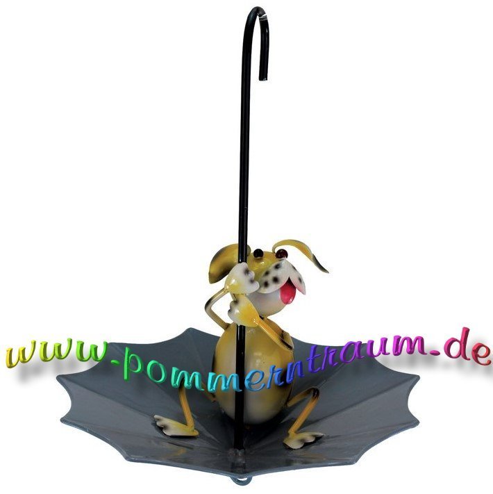 Vogelfutterstelle - Vogeltränke - Vogelbad aus Metall ❤ Schirm mit Hund ❤