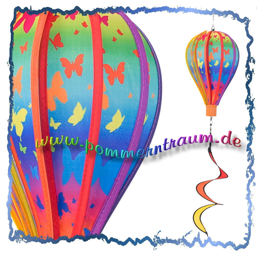 Windspiel Ballon Gartendeko bunte Schmetterlinge - regenbogenfarben