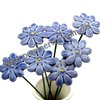 7 kleine bunte handgemachte ❀ Keramik-Blumen ❀ Keramik-Blüten ❀ Frühlings-Strauss