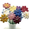 7 kleine bunte handgemachte ❀ Keramik-Blumen ❀ Keramik-Blüten ❀ Frühlings-Strauss