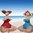 Dekorationsfiguren 2 Yoga-Schwestern - 2 dicke Ladies beim Yoga - 2 Nanas - 2 dicke Damen