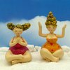 2 Yoga-Figuren - 2 dicke Yoga-Ladies - 2 Nanas - 2 dicke Mädchen - 7 cm