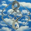 rostfreies Edelstahl-Windspiel | Wind-Dancer | Double-Hurrikan | MIT KRISTALL - 30 cm