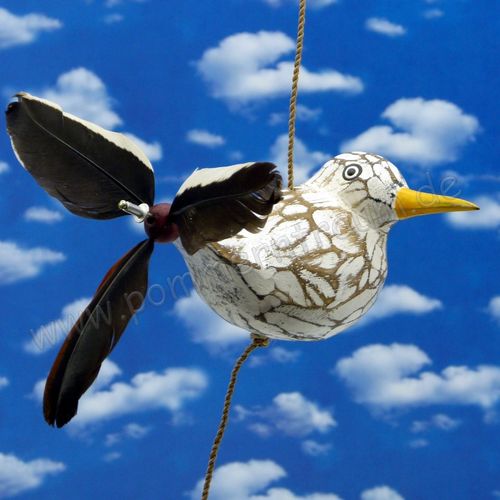 Windspiel maritim Gartendeko Mobile ❤ 3 Flatter-Möwen ❤ 3 Flatter-Vögel ❤ mit Federn