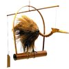 Windspiel Mobile Garten-Dekoration ❤ verrückter Flatter-Vogel ❤ Natur-Deko Kokos+Bambus