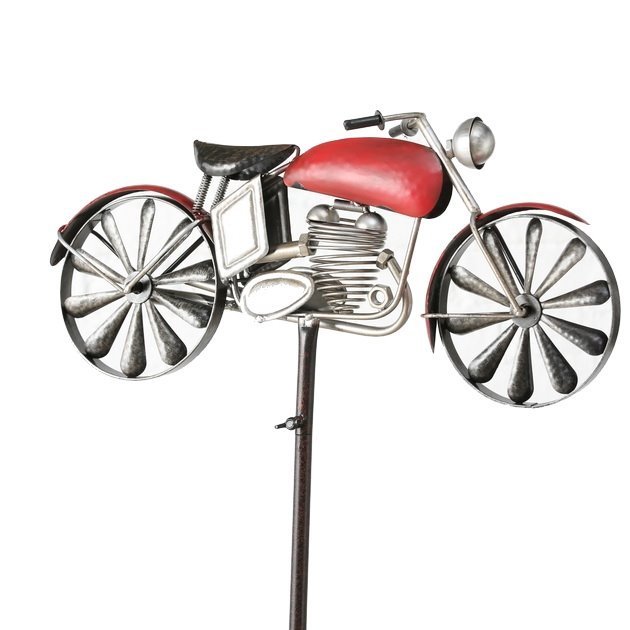 Windspiel | Windrad aus Metall | Gartendekoration | rotes Motorrad | Chopper