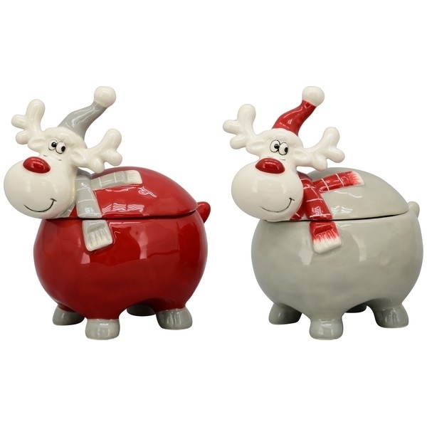 RENTIER RUDI - Keksdose - Keramikdose - Gebäckdose - Plätzchendose - Weihnachtsdose