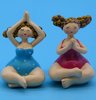 2 Yoga-Figuren - 2 dicke Yoga-Ladies - 2 Nanas - 2 dicke Mädchen - 7 cm (rot +blau)