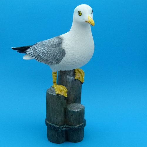 Dekoration Gartendeko maritim ❤ Möwe ❤ Vogel ❤ auf Poller - traumhafte Deko - 50 cm XXL