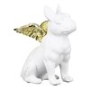 Dekorationsfigur ❤ Französische BullDogge BULLI WEISS mit goldenen Engelsflügeln ❤