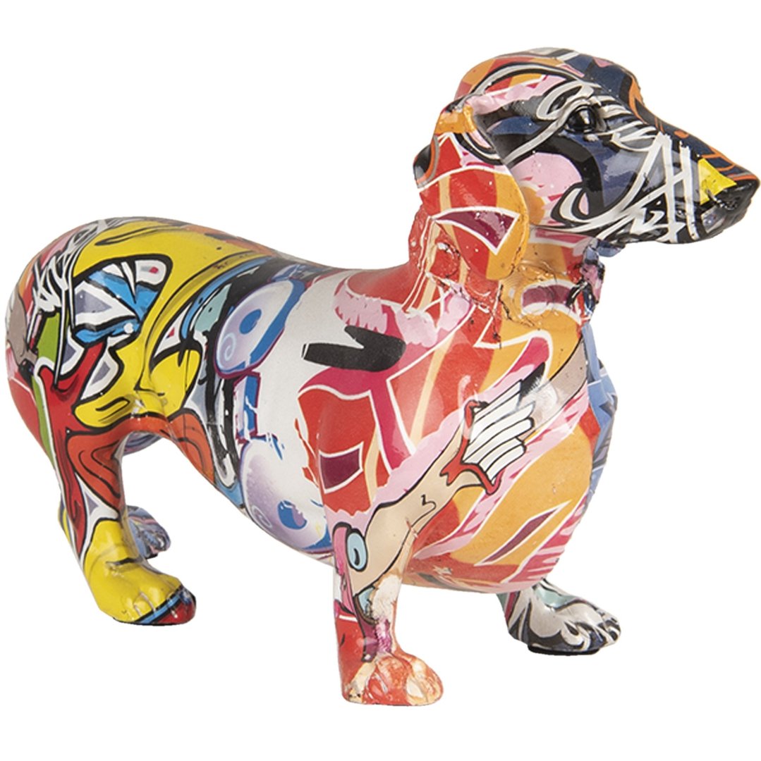 POP-ART - Graffiti-Art Dekorationsfigur ❤ Dackel - Hund - Dachshund - Teckel ❤