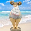 dicke maritime Badenixe mit Eiscreme | mollige erotische Dame | dicke Nana | Rubens-Deko-Figur LUCY