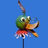 Gartenstecker Gartendekoration Gartenkunst aus Metall ❤ verrückter Vogel mit Brille DUCKI ❤