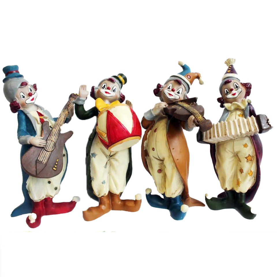 4-er SET!!! Wohn-Dekoration Skulpturen Dekofiguren Musiker ❤ Clowns ❤ Clownfiguren ❤ Harlekine