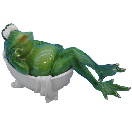 Dekorationsfigur Sammlerfigur Tierfigur ❤ Frosch in Badewanne ❤ Kröte